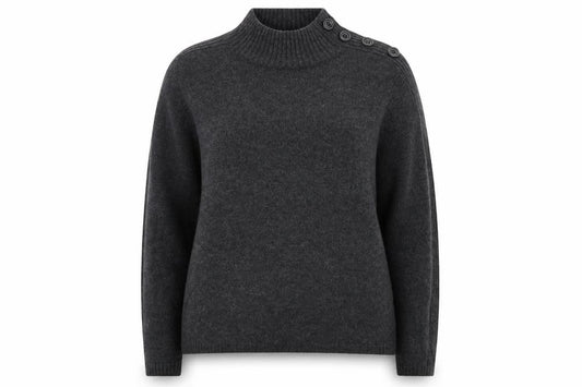 Front view of Principles Women’s Grey Wool Blend Mock Neck Jumper, size UK 16