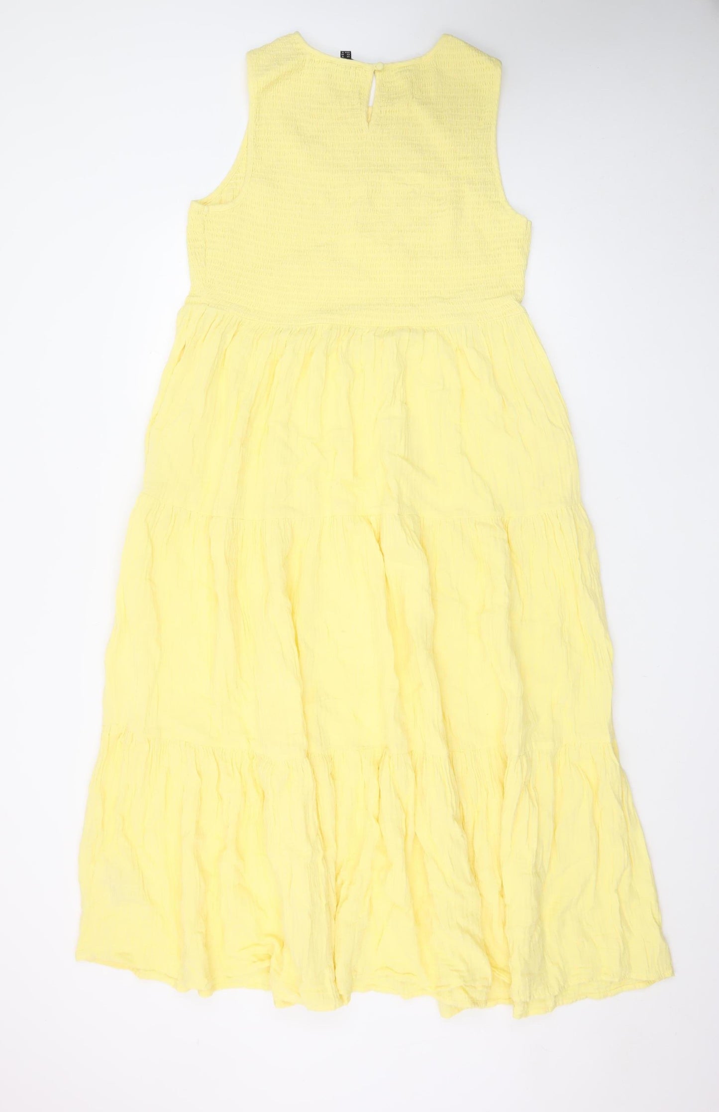 Nobody's Child Women's Yellow Cotton Sleeveless A-Line Midi Dress Size 18