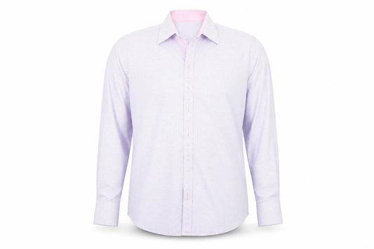 Jeff Banks Men’s Pink Geometric 16in Regular Fit Long Sleeve Cotton Dress Shirt