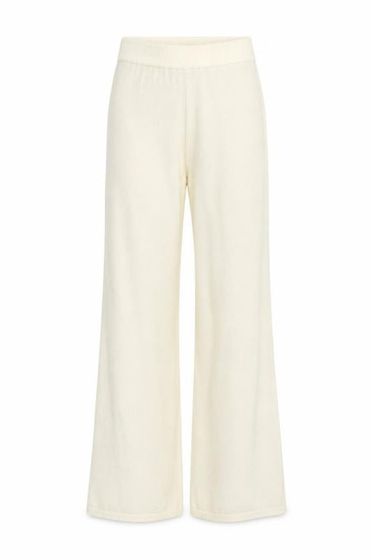 PrettyLittleThing Women's Ivory Knit Wide-Leg Trousers Size S