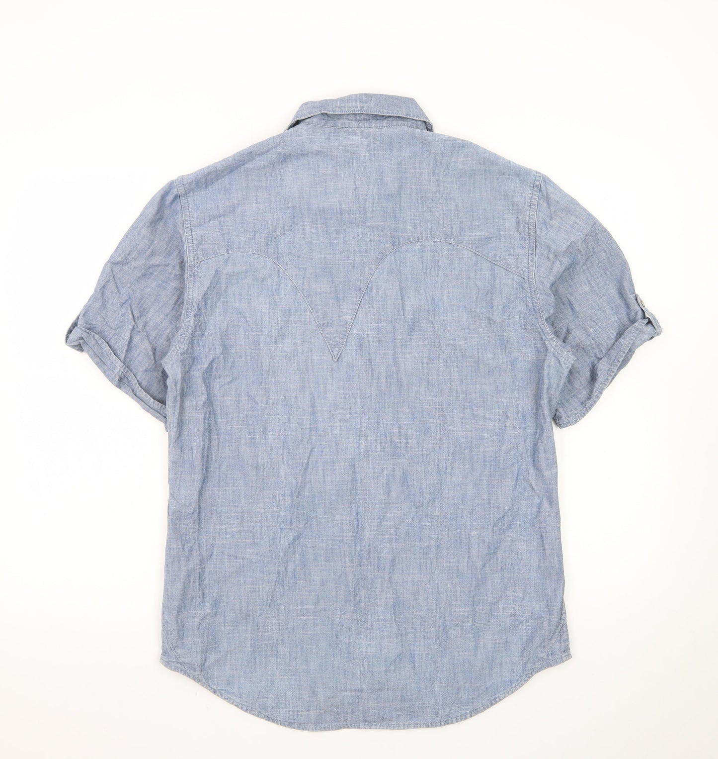 Levi's Men Blue Short Sleeve Button-Up Western Casual Shirt Medium