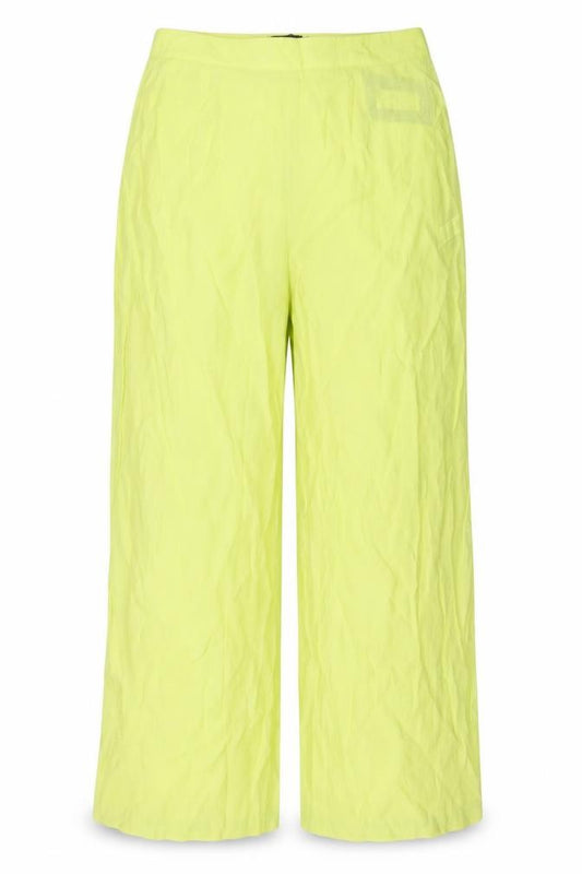 PrettyLittleThing Womens Yellow Wide-Leg High Rise Crepe Trousers Size 16