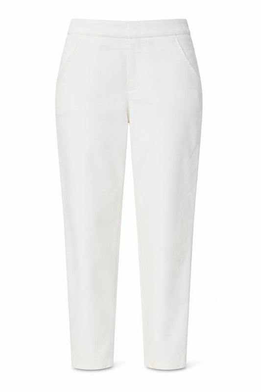 Motel Womens White Size 6 Tapered Stretch Cotton Trousers