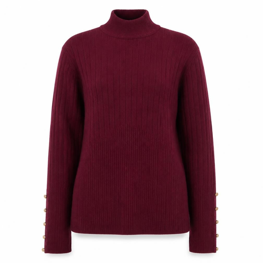Marks & Spencer Women’s Red Roll Neck Ribbed Jumper Size 14