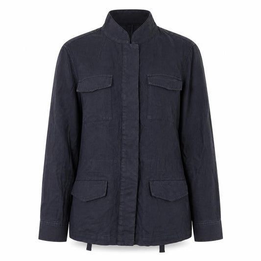 Hobbs Women Blue Linen Single-Breasted Blazer Jacket UK 10