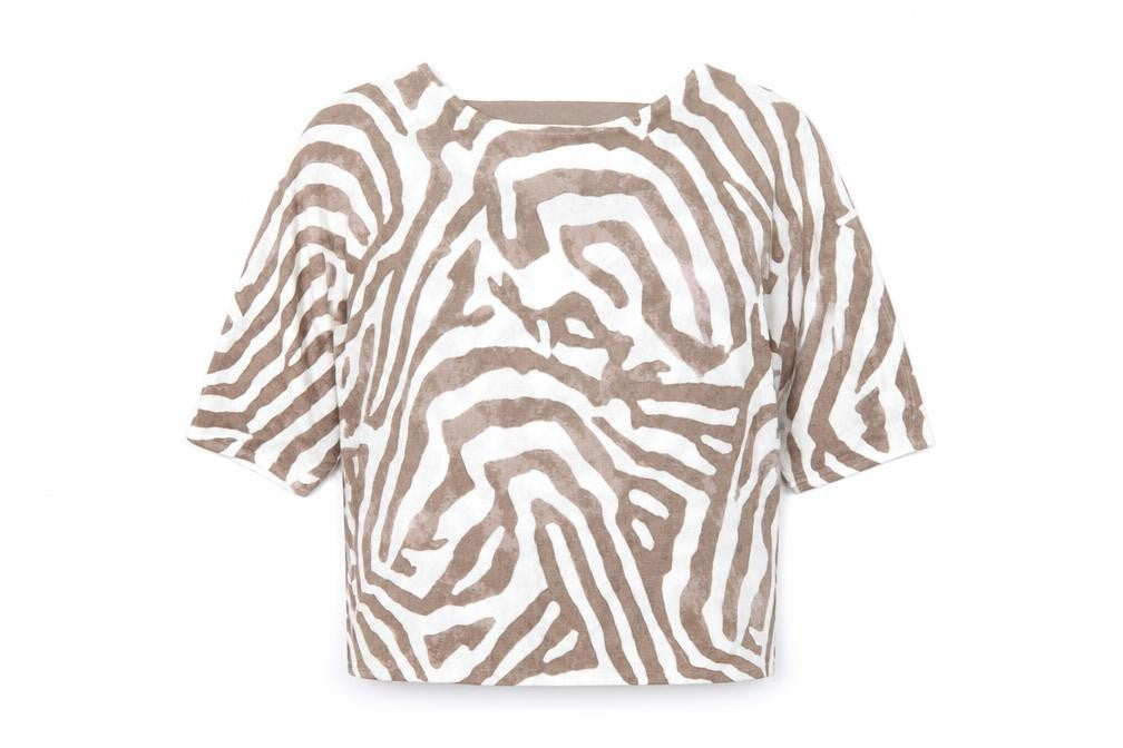 Phase Eight Women Beige Animal Print Linen Viscose Tunic Blouse XS