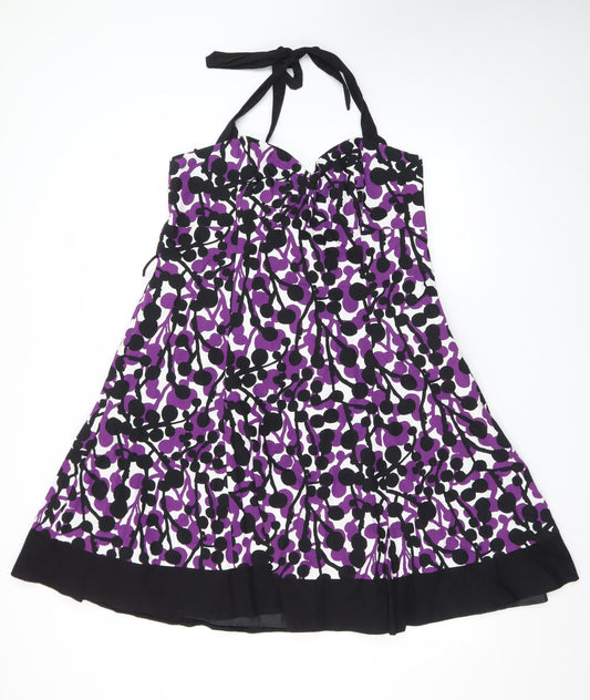 Rocha John Rocha Women’s Petite Multicoloured Size 16 Halter A-Line Dress