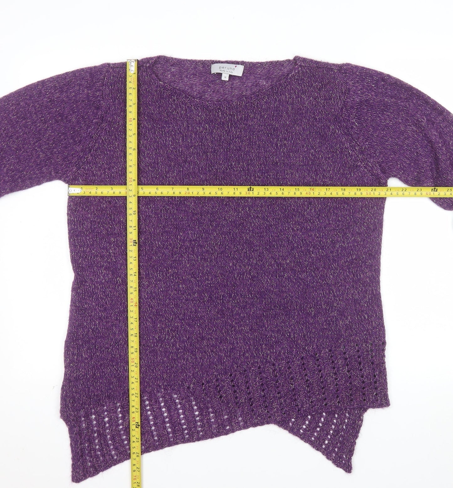 Marks and Spencer Per Una Women's Purple Knit Jumper Size 16