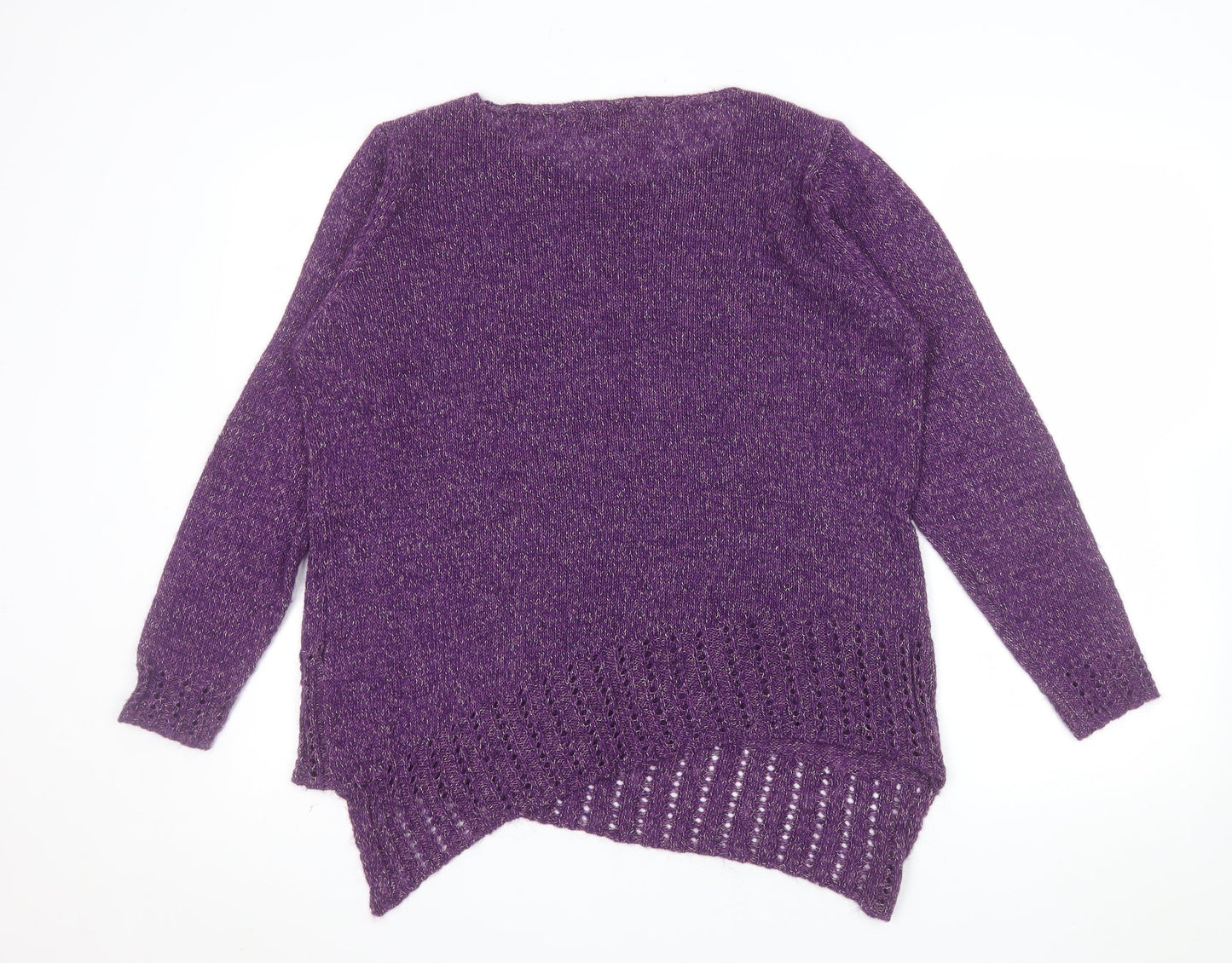 Marks and Spencer Per Una Women's Purple Knit Jumper Size 16