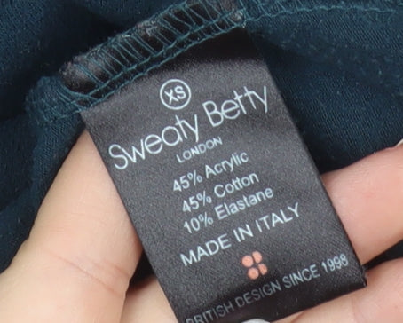 Sweaty Betty Womens Blue XS Pullover Hoodie Acrylic Cotton Blend