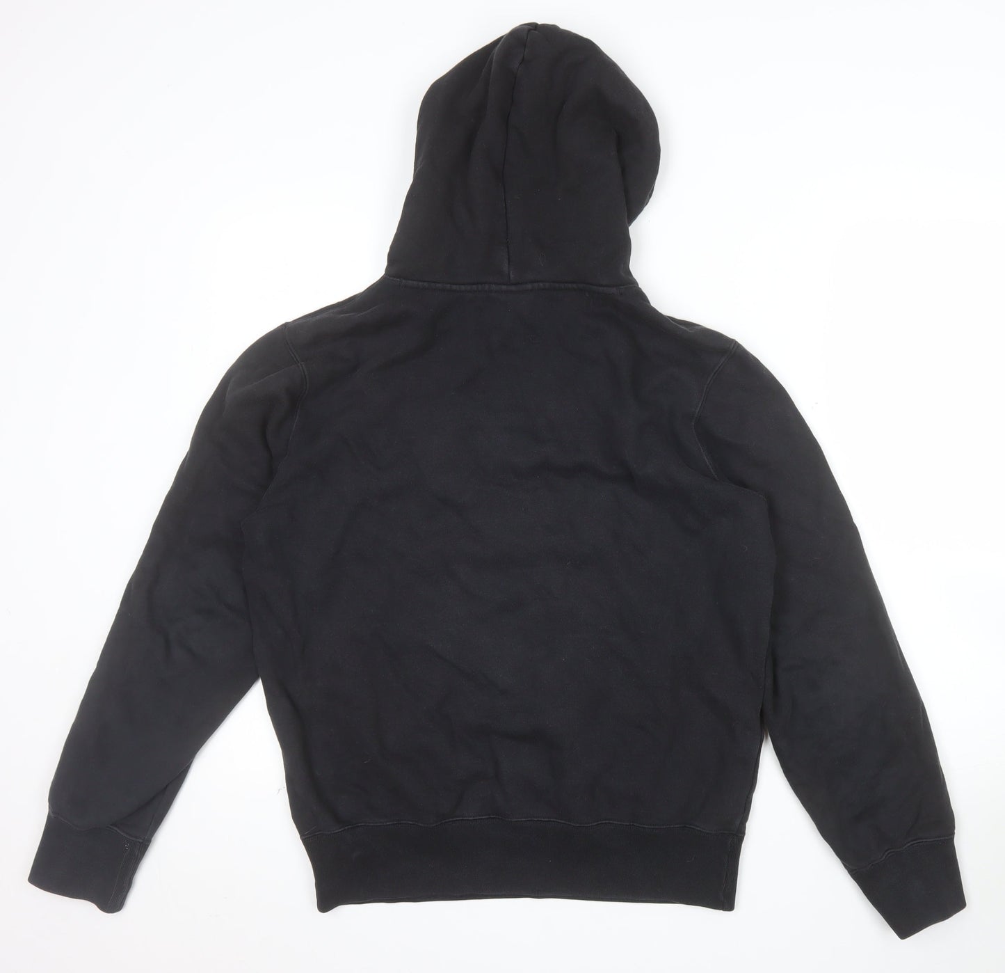 Champion Men's Black Pullover Hoodie Medium Cotton Logo Fleece