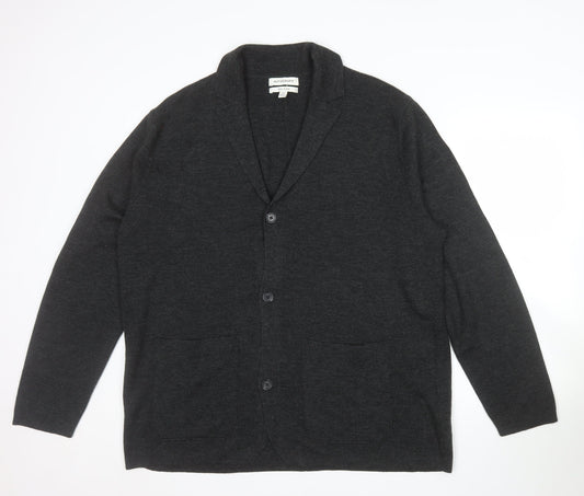 Marks and Spencer Autograph Men’s Grey 2XL Wool Blend Button Cardigan