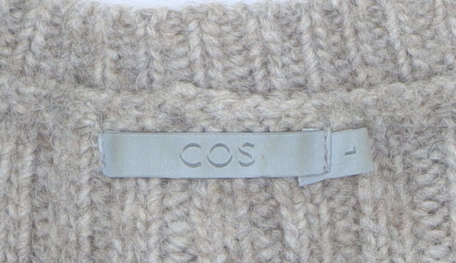 COS Womens Beige Wool Mohair Relaxed Cardigan L
