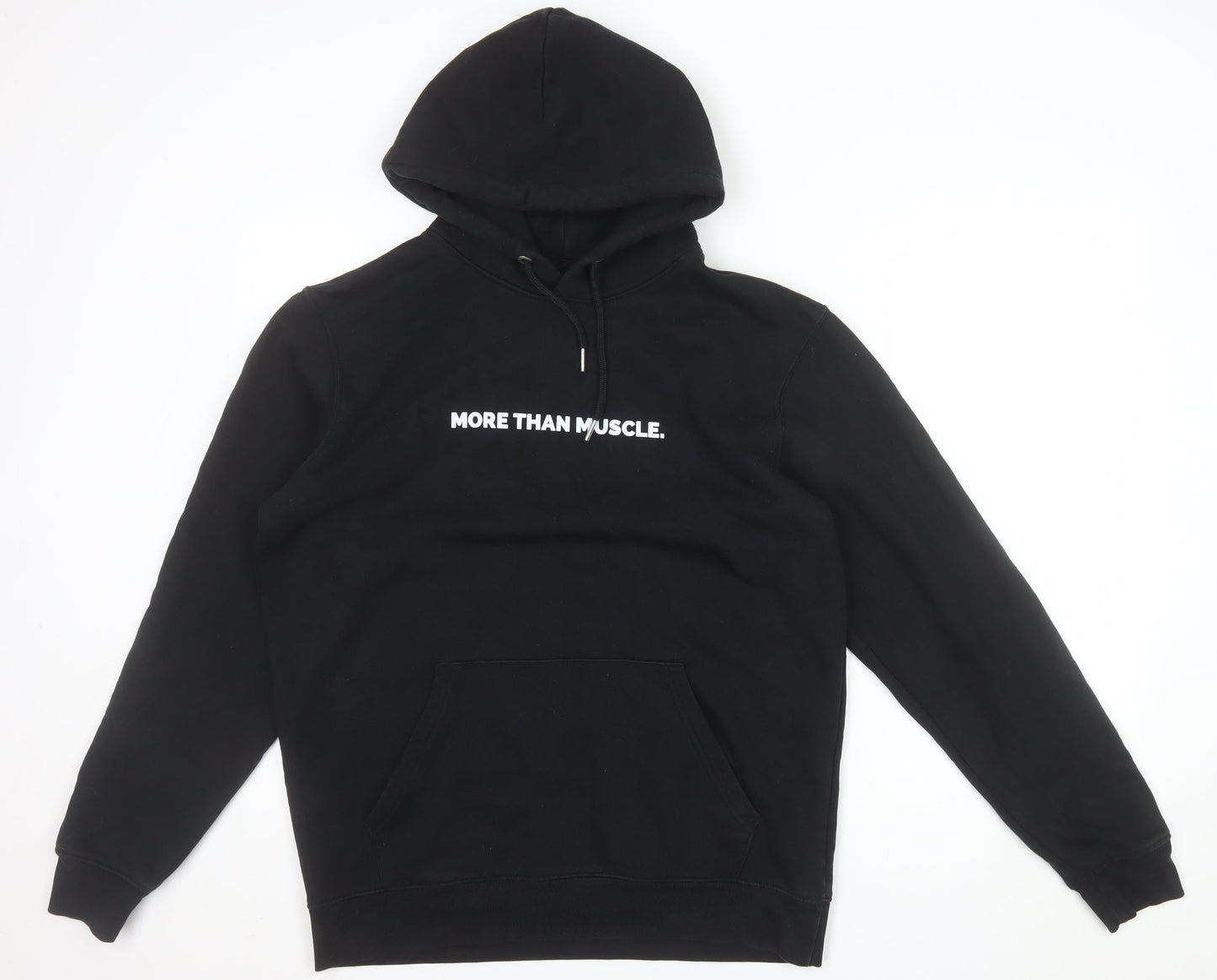 Make Thread Mens Black L Pullover Hoodie More Than Muscle