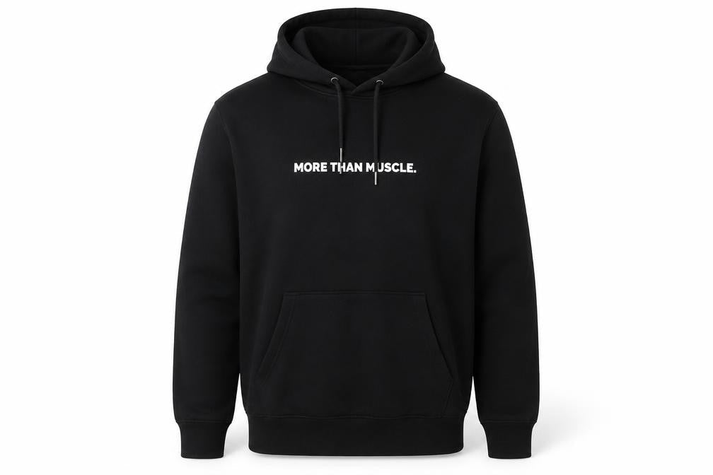 Make Thread Mens Black L Pullover Hoodie More Than Muscle
