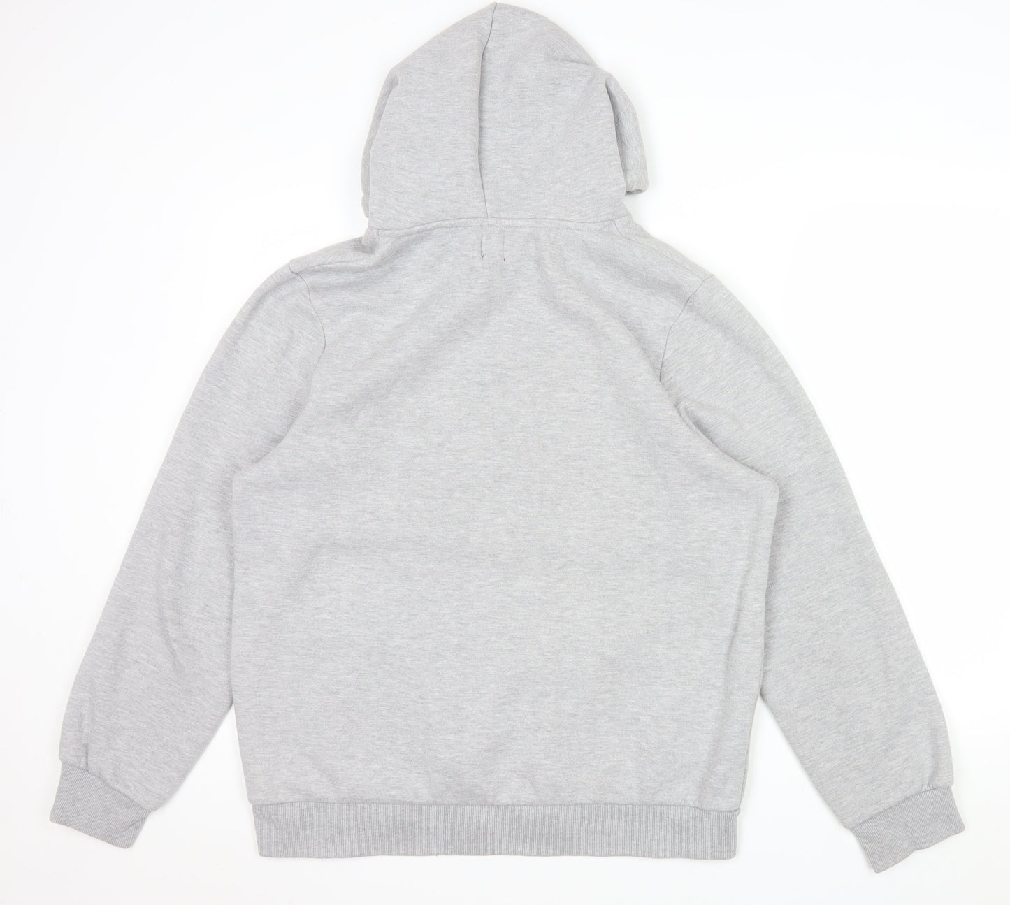 River Island Men's Grey Pullover Hoodie L Logo Fleece