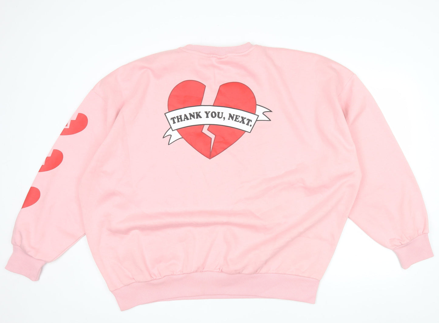 Skinnydip London Womens Pink XL Pullover Sweatshirt Thank You Next Print