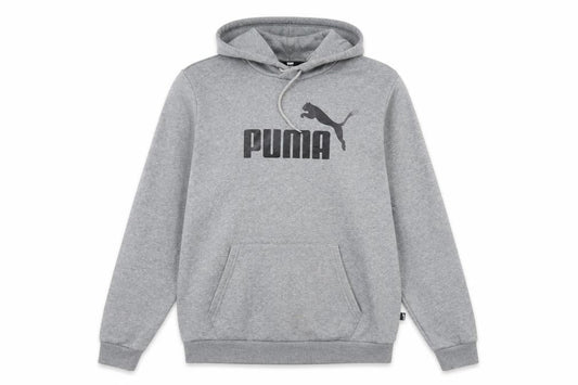 Puma Men's Grey Logo Pullover Hoodie Size M Regular Fit