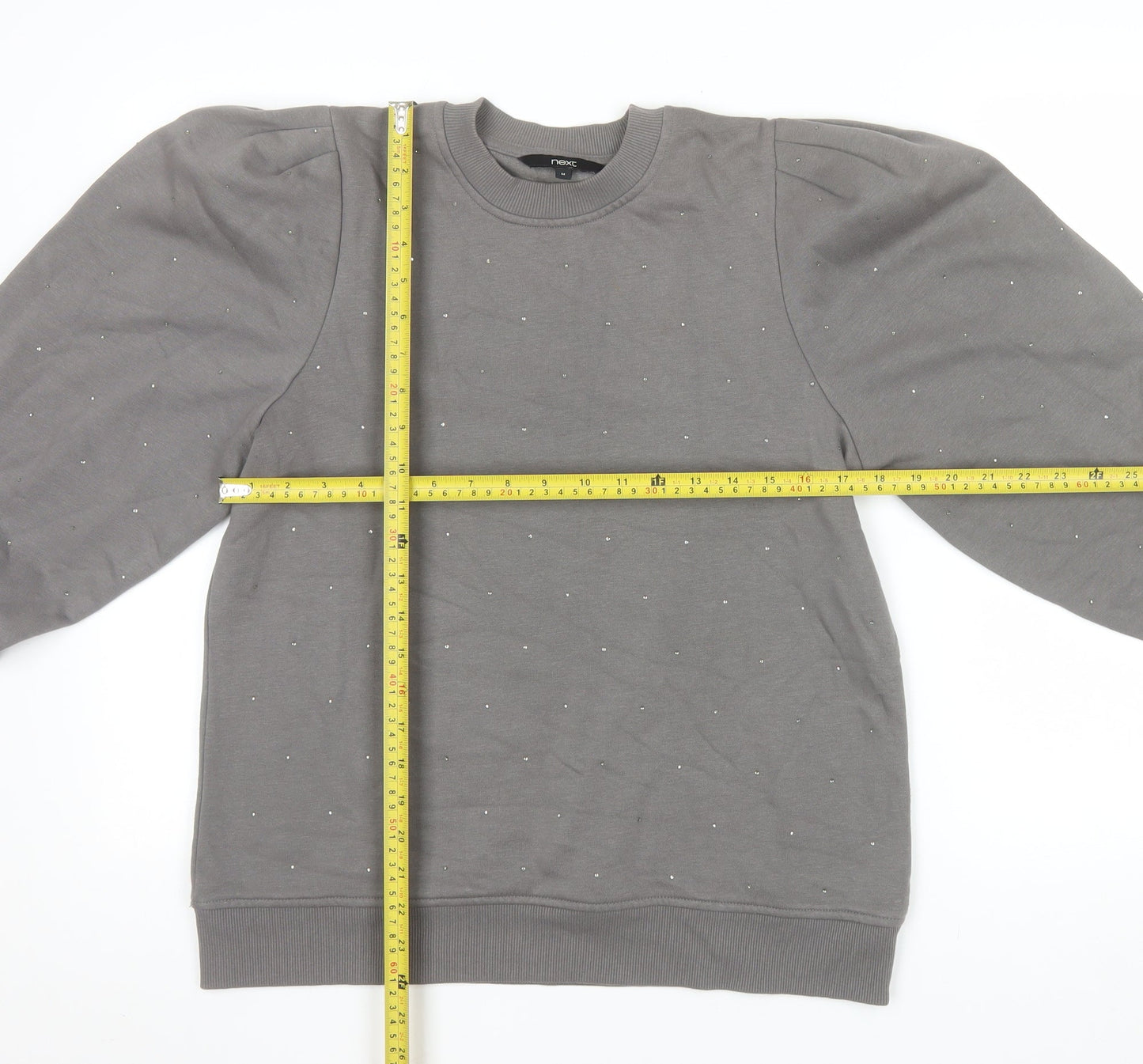 Next Women Grey Embellished Pullover Sweatshirt Size 14