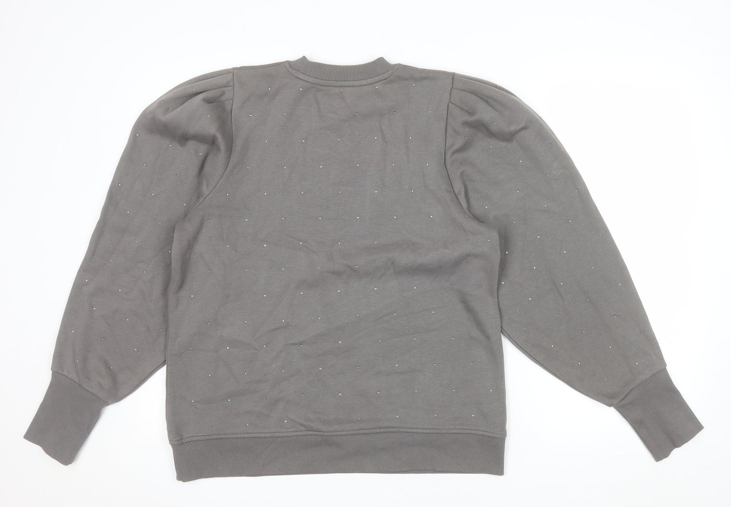 Next Women Grey Embellished Pullover Sweatshirt Size 14