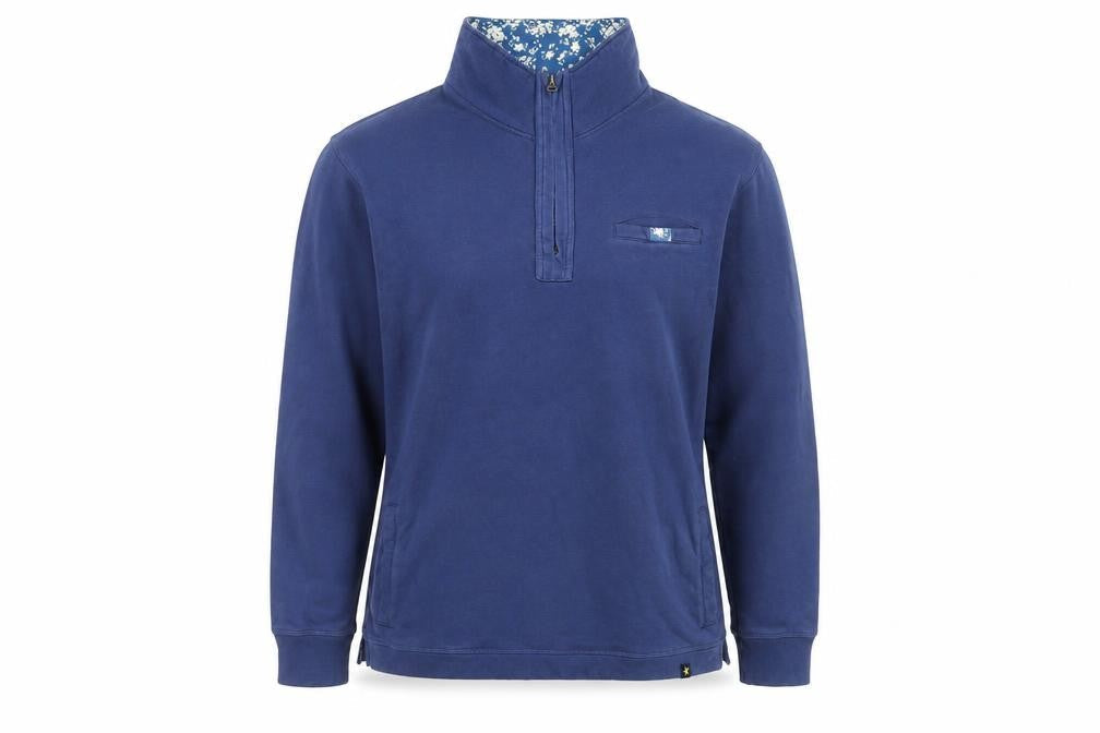 Joe Browns Women Blue 1/2 Zip Pullover Sweatshirt M 100% Cotton