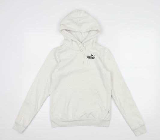 Puma Womens Beige Pullover Hoodie XXS Cotton Blend