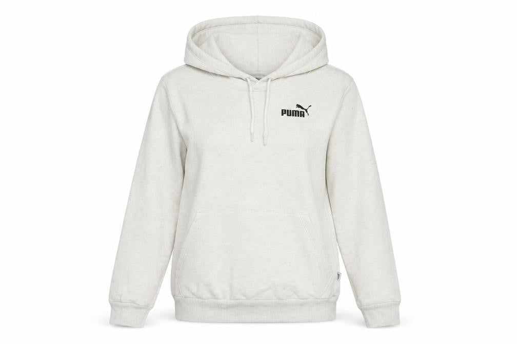 Front view of Puma women’s beige pullover hoodie xxs cotton blend