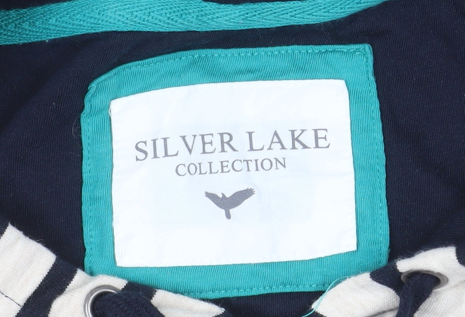 Silver Lake Collection Women's Beige & Black Striped Full Zip Hoodie Size 22/24