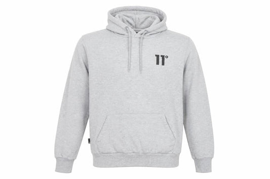 11 Degrees Mens Grey Pullover Hoodie Small Regular Fit