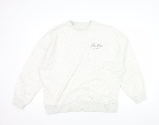 Marks and Spencer Women Grey Run Club Crew Neck Sweatshirt Size 14