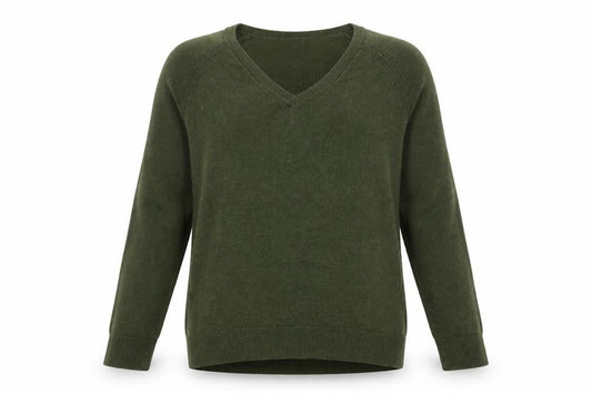 Gap Men's Green V-Neck Wool Blend Pullover Jumper Size S
