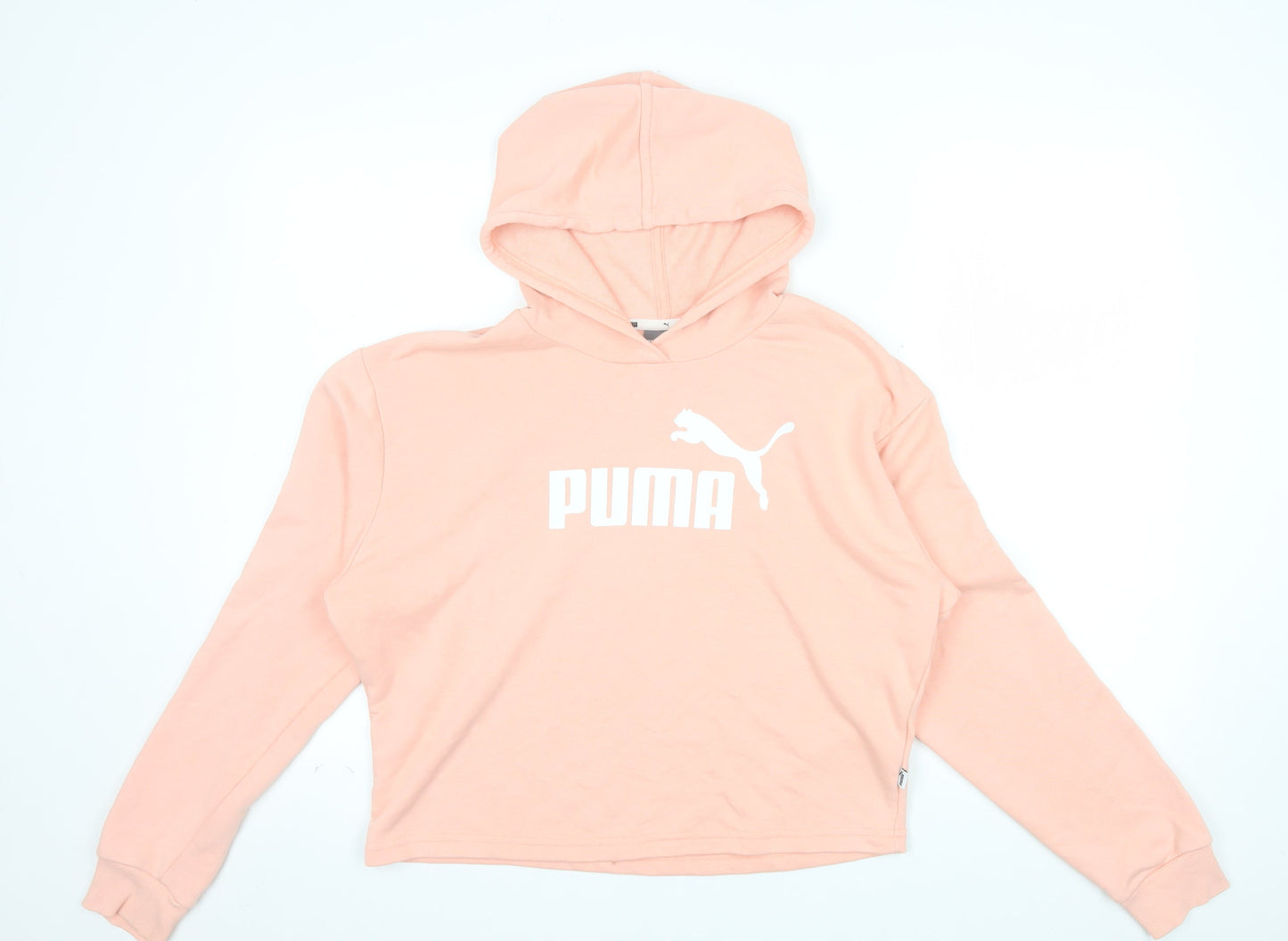 Puma Womens Peach Pink Pullover Hoodie Small Cotton Blend