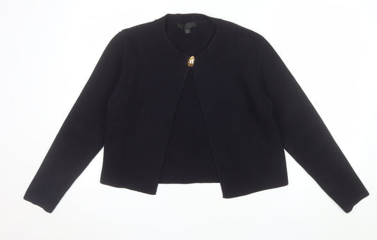 Zara Women’s Black Knit Cardigan M Crew Neck Long Sleeve Classic