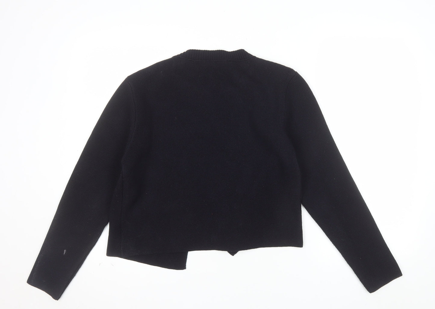 Zara Women’s Black Knit Cardigan M Crew Neck Long Sleeve Classic