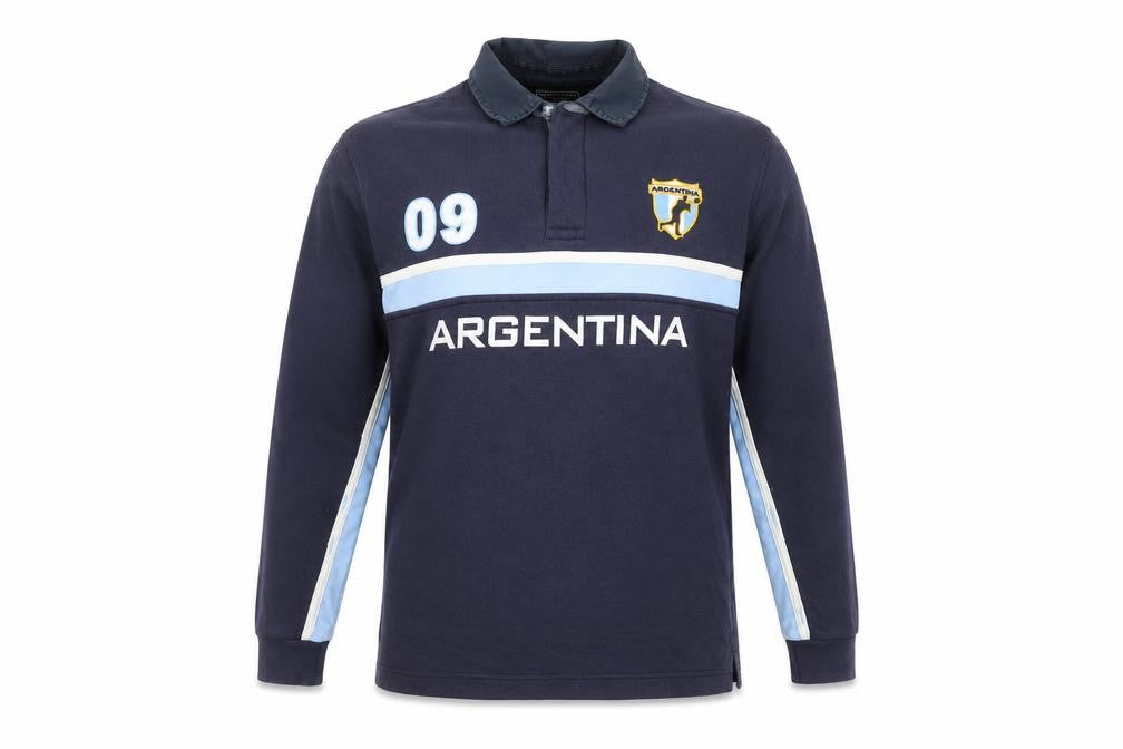 Kevingston Men's Blue Argentina Rugby Collared Sweatshirt M