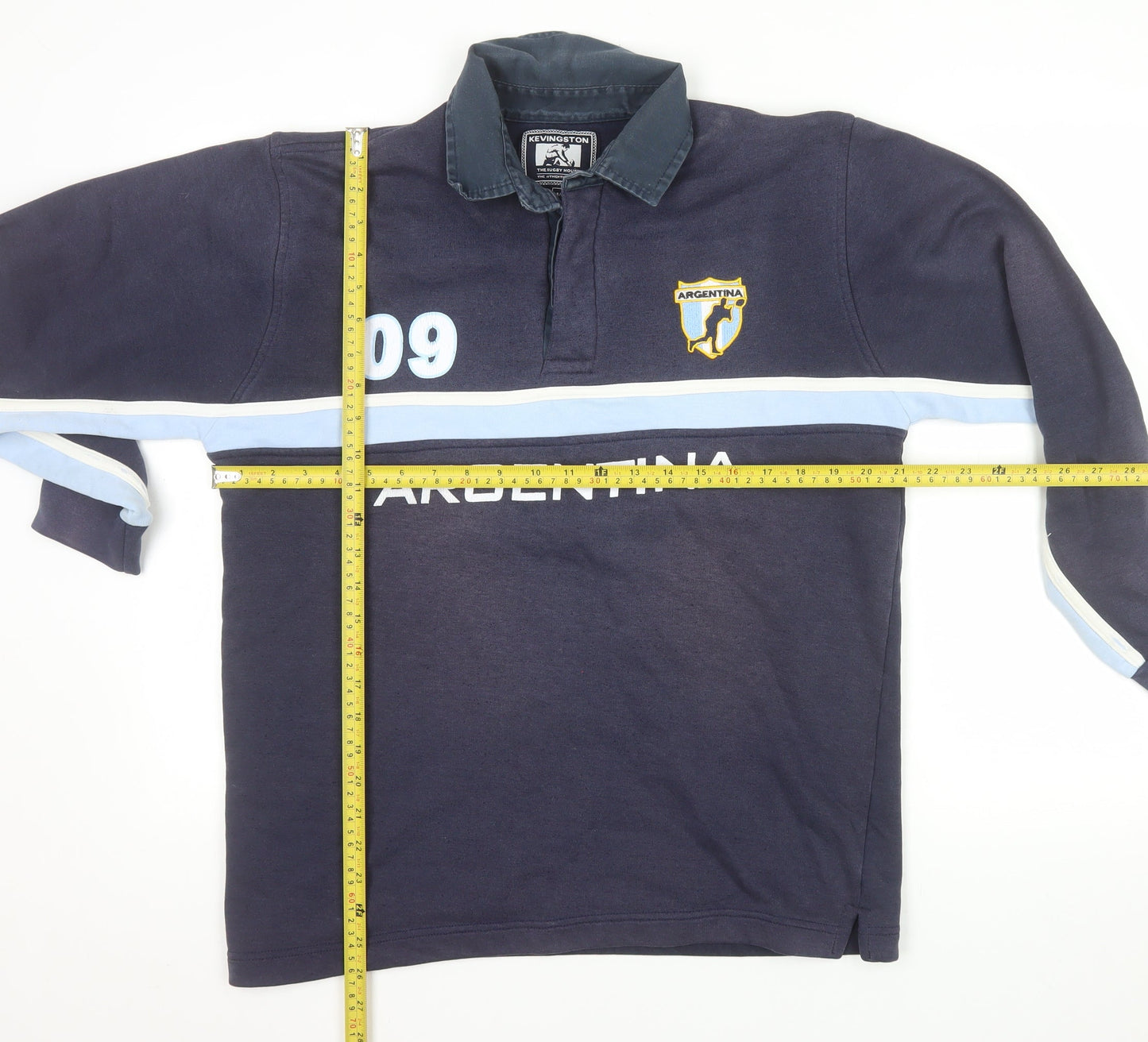 Kevingston Men's Blue Argentina Rugby Collared Sweatshirt M