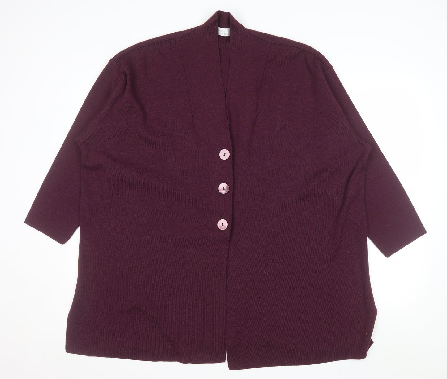 Marks and Spencer Women’s Purple Wool Blend V-Neck Cardigan Size 20