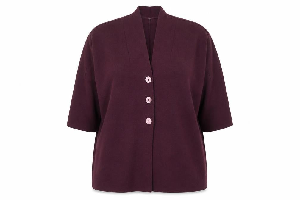 Marks & Spencer Women’s Purple Wool Blend V-Neck Cardigan Size 20