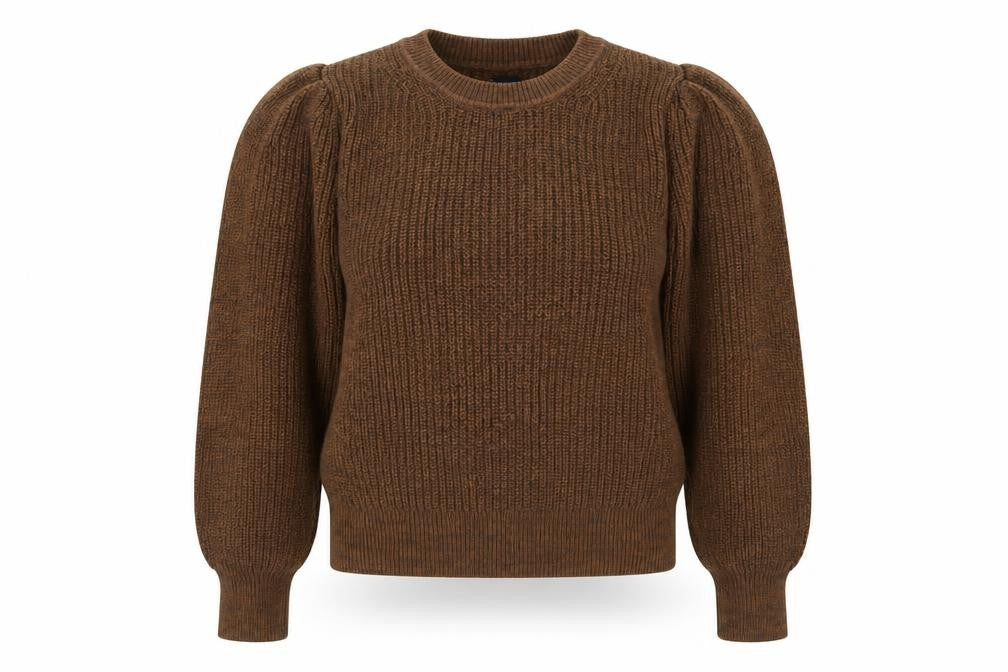 Gap Women’s Brown Chunky Knit Cotton Puff Sleeve Jumper XL