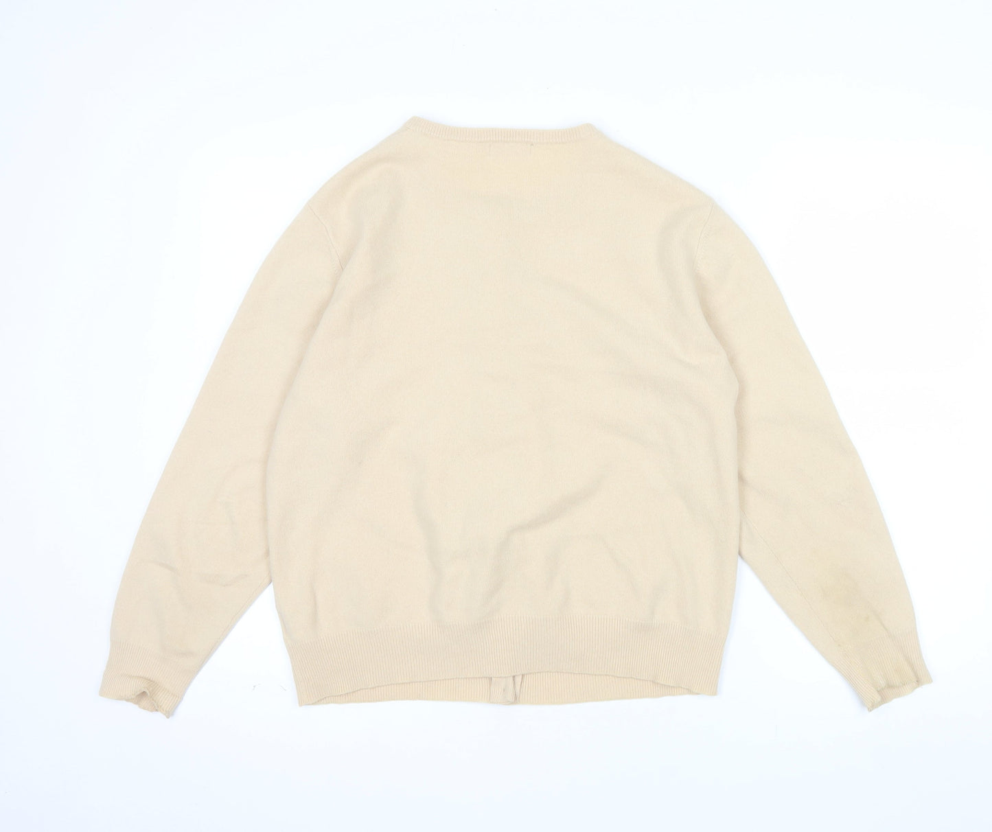 El Corte Inglés Women Beige 100% Cashmere Cardigan Size 16