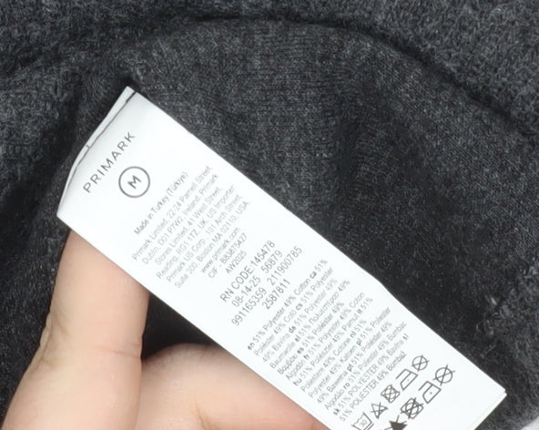 Primark Womens Grey V-Neck Knit Pullover Jumper Size M