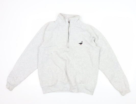 Goose & Gander Men's Grey 1/4 Zip Fleece Sweatshirt Size S
