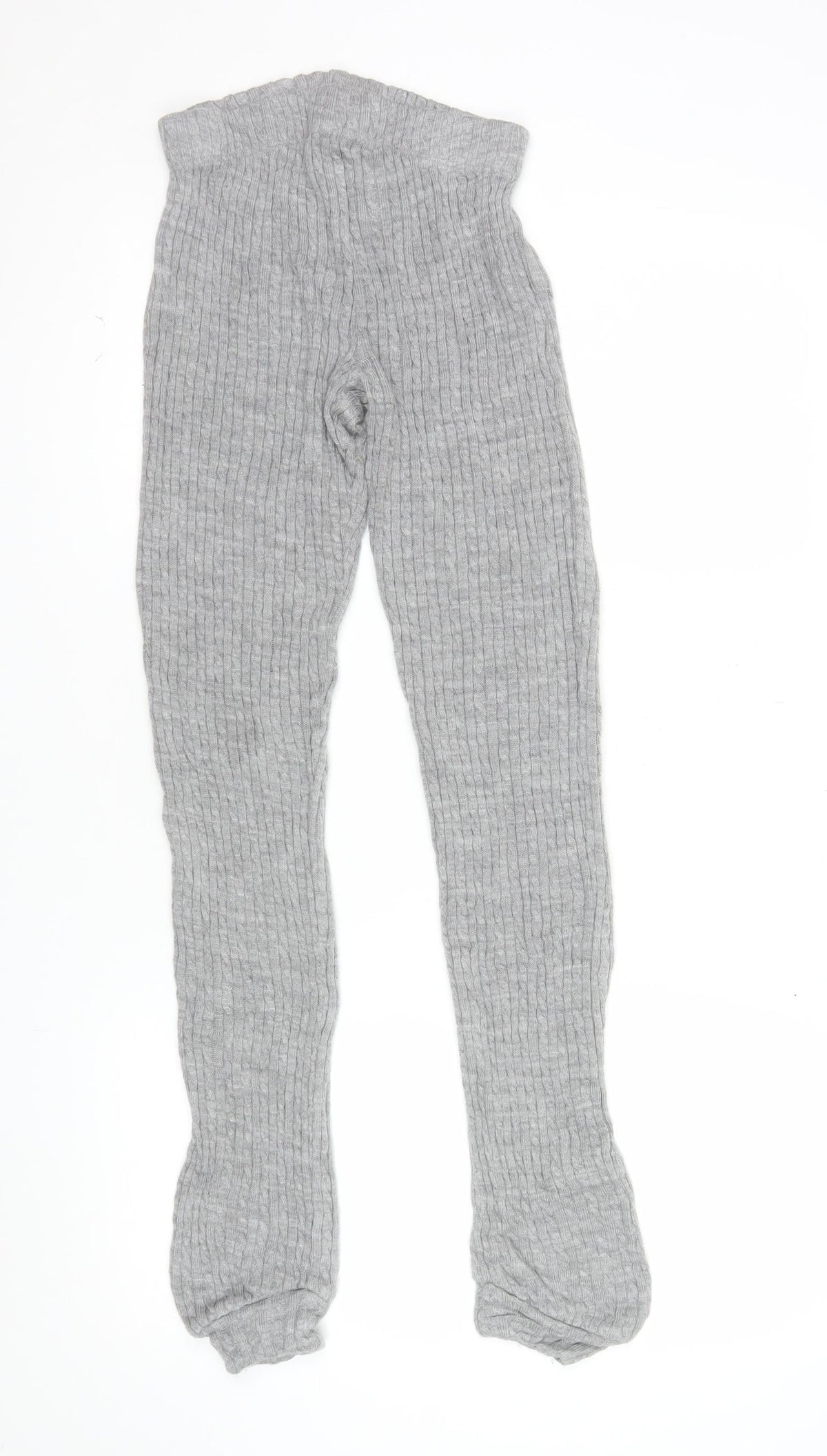 Lipsy London Women’s Grey Ribbed Knit Leggings Size S