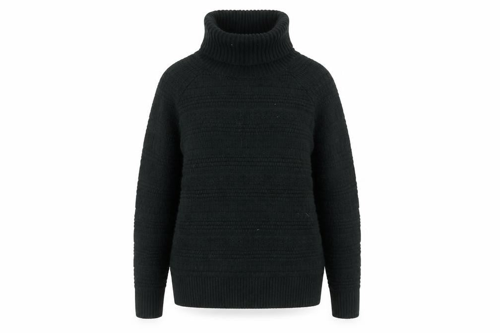 Great Plains Women's Black Roll Neck Chunky Knit Jumper L