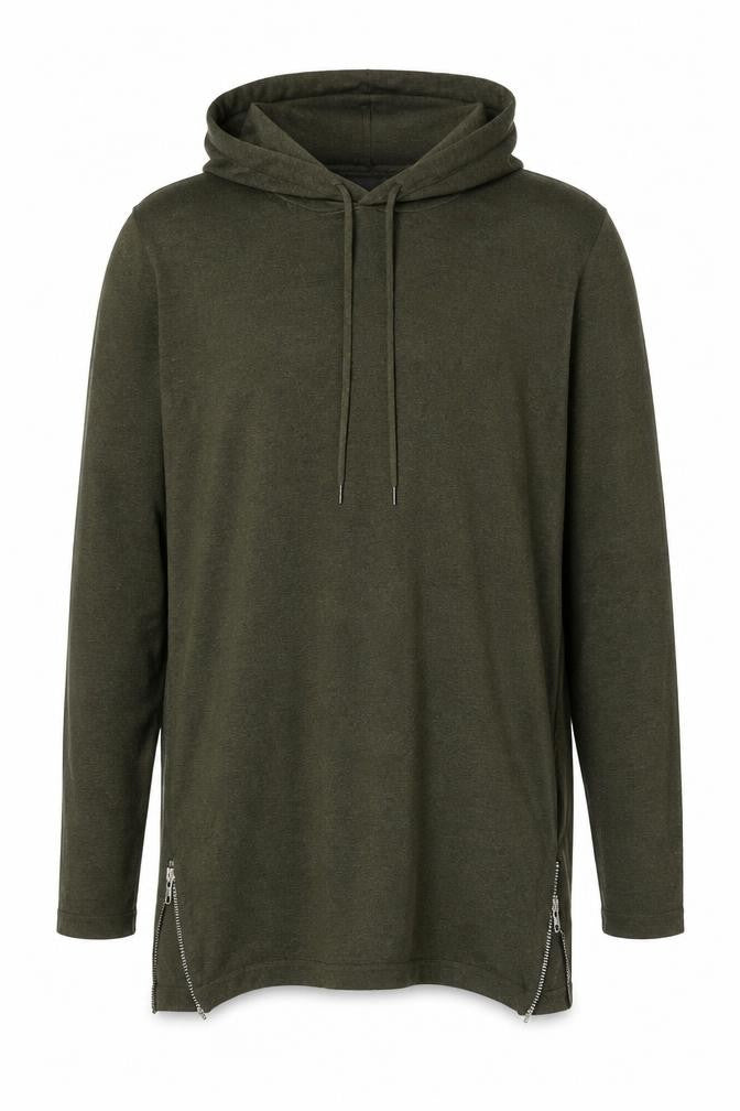 Front view of ASOS Men's Green Cotton Hooded jumper, size M