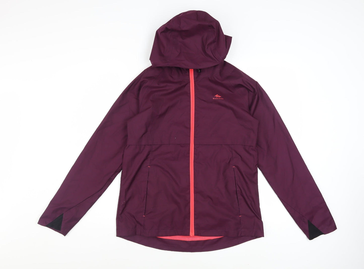 Quechua Girls Purple Waterproof Hooded Rain Coat Jacket 14-15 Years