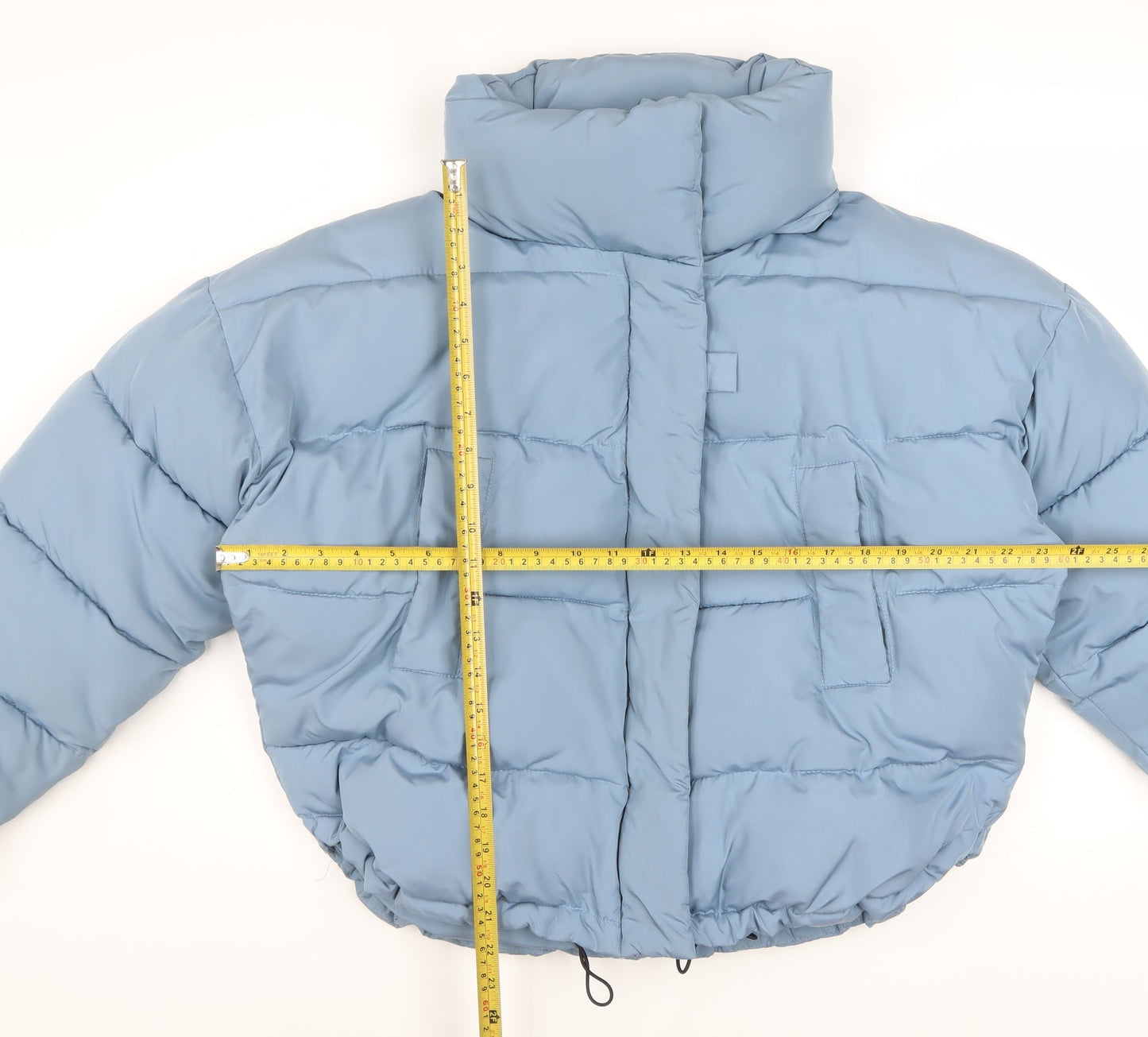 Urban Outfitters Women's Blue Puffer Jacket Size S Cropped Winter Coat