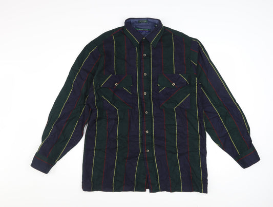 Claybrooke Outdoors Men's Multicoloured Striped Button-Up Shirt M