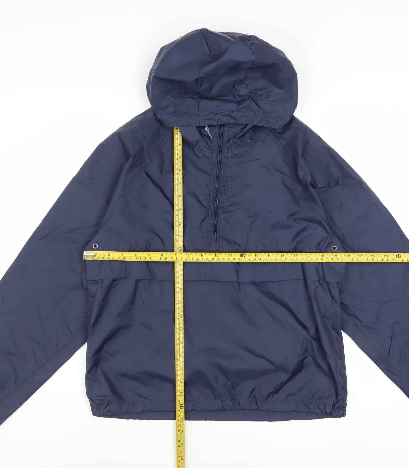 REI Men's Blue Nylon Hooded Anorak Jacket Size S Lightweight Outdoor