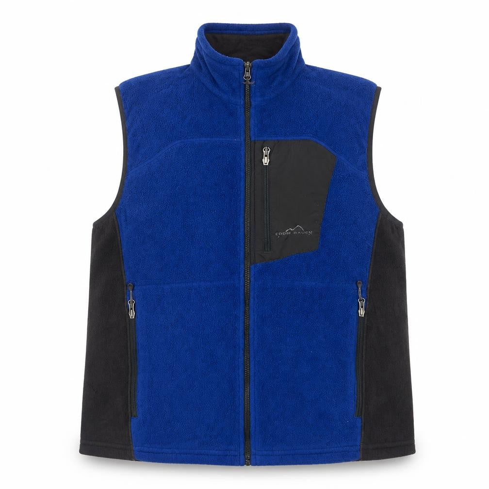 Eddie Bauer Men's Blue Fleece Bodywarmer Waistcoat L Outdoor Hiking
